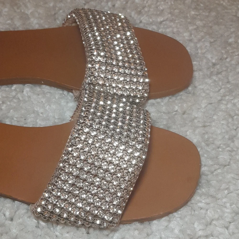 STEVE MADDEN Heather Blingy Sandal Slides Size 8.5 - Picture 12 of 17